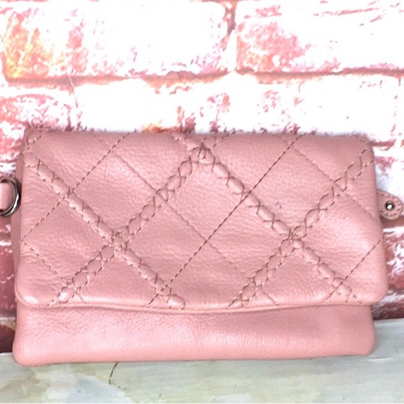 Stone Mountain Accessories Handbags - Stone Mountain Soft Mauve Leather Fold over Wallet Quilted Women's Bag